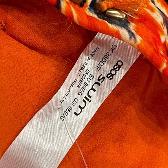 NWT ASOS DESIGN Ikat Print Bead Embellished Trim Bikini Bottom US 12 36DD - Picture 11 of 11